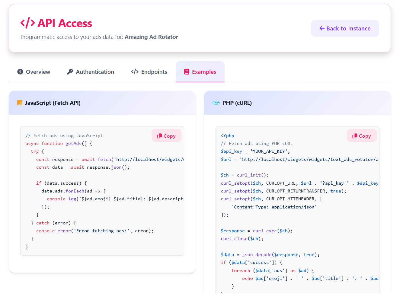 32 API Code Examples